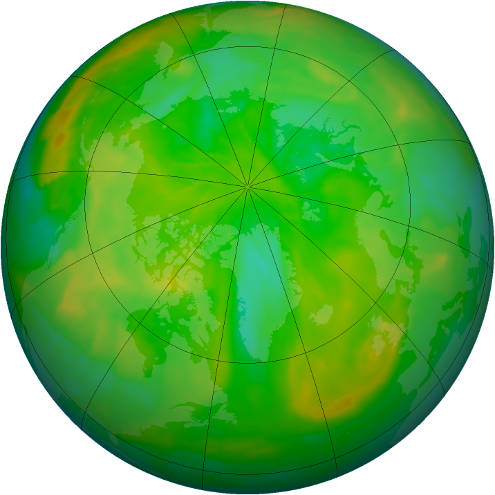 Arctic ozone map for 15 June 2012